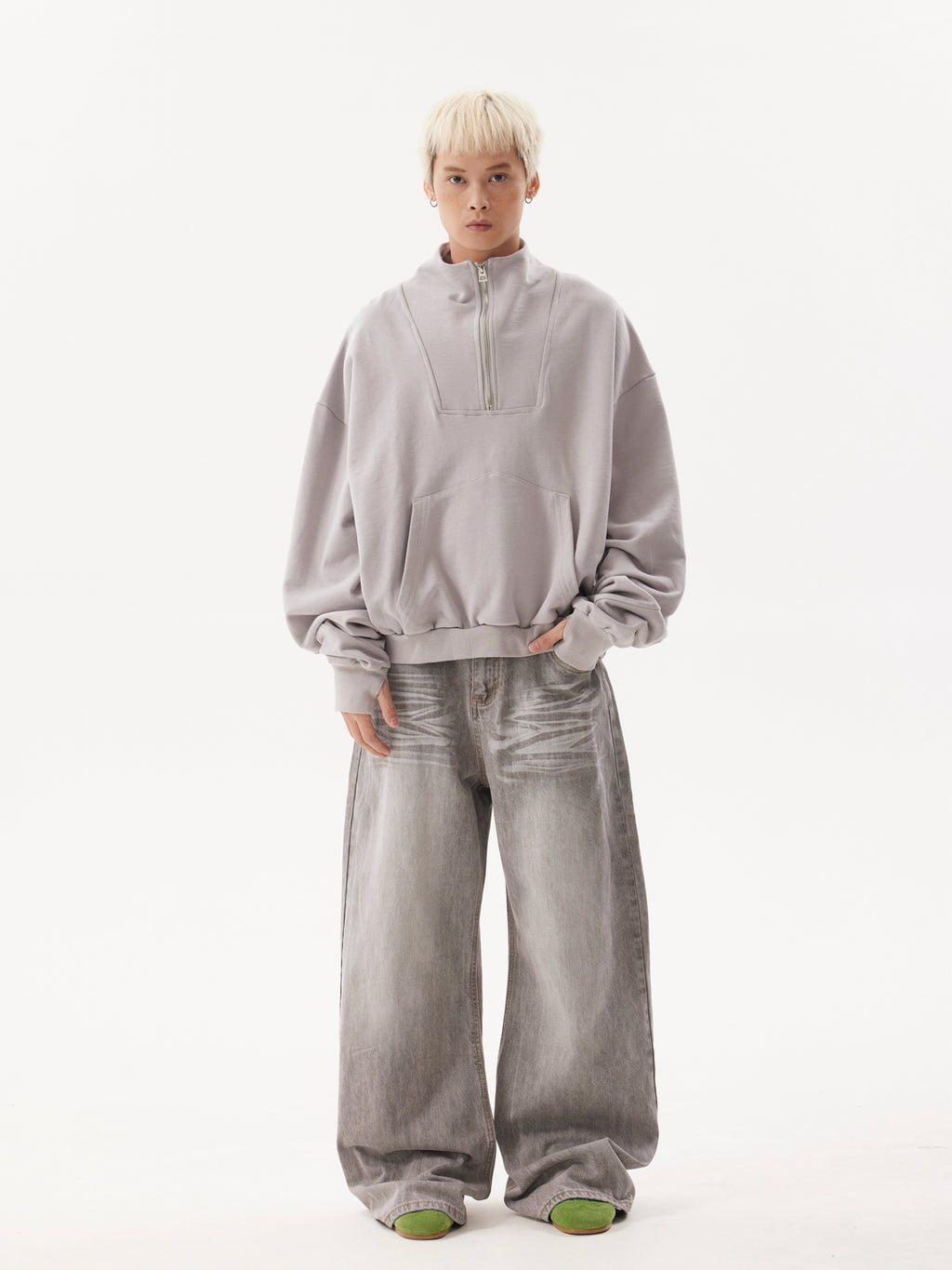 BTSG Wash Aged Premium Whisker Loose Straight Jeans