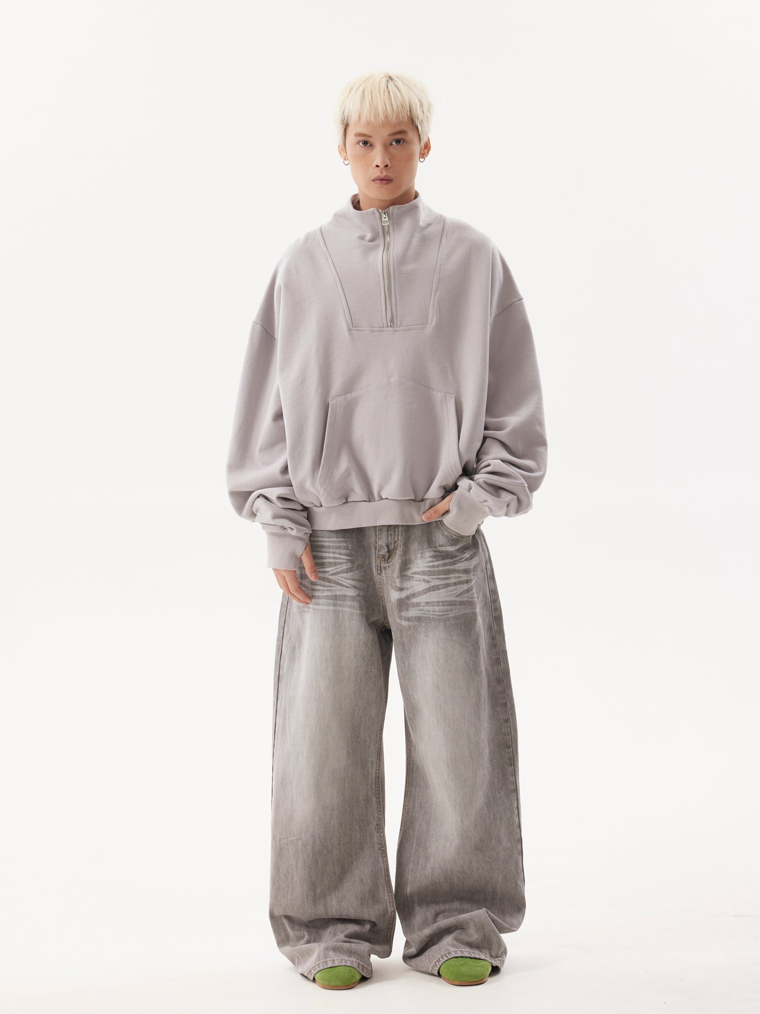 BTSG Wash Aged Premium Whisker Loose Straight Jeans