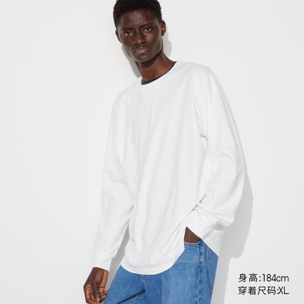 Uniqlo Couple Soft Crew Neck Long Sleeve Tee