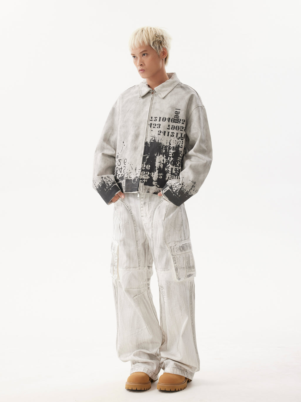 BTSG Dirty Dye Distressed cropped jacket