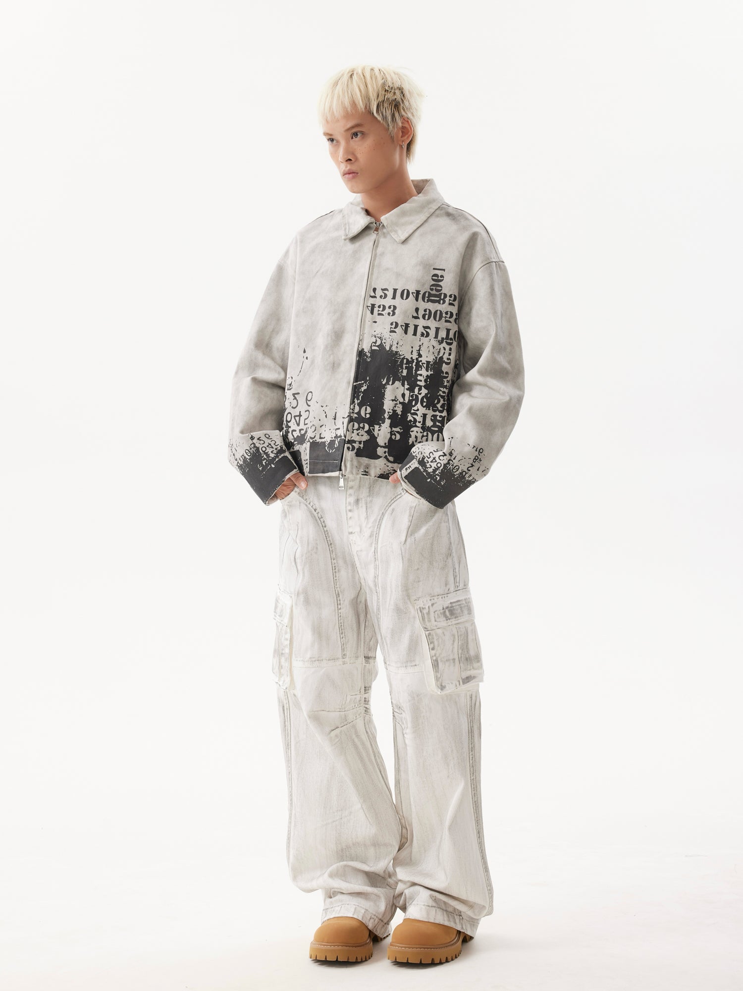 BTSG Dirty Dye Distressed cropped jacket