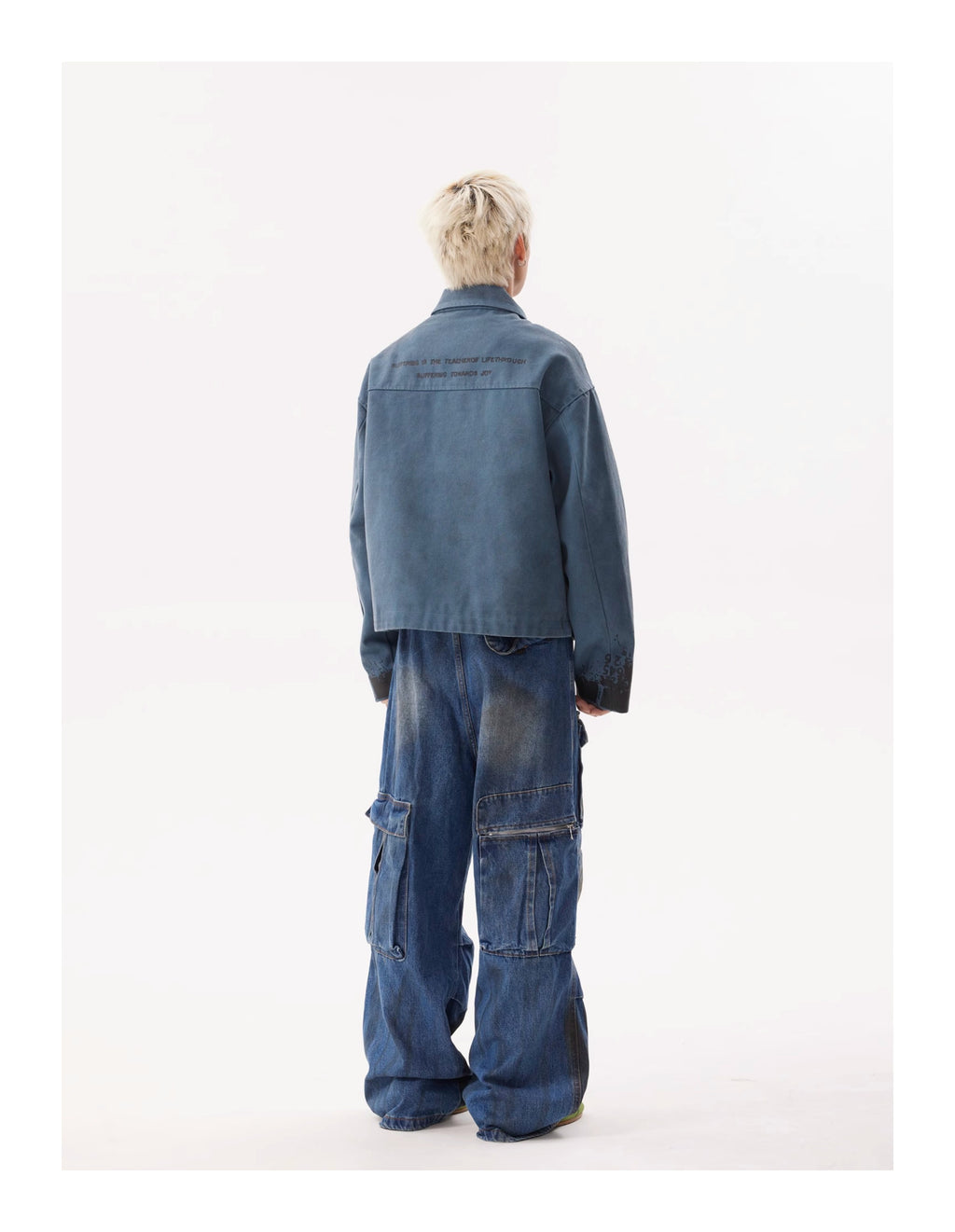 BTSG Dirty Dye Distressed cropped jacket