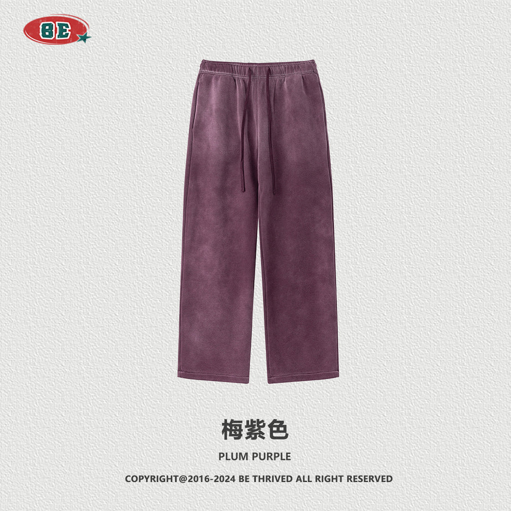 طقم بنطال بقلنسوة فضفاض من الصوف بصبغة الرش المتعثرة من BE Retro