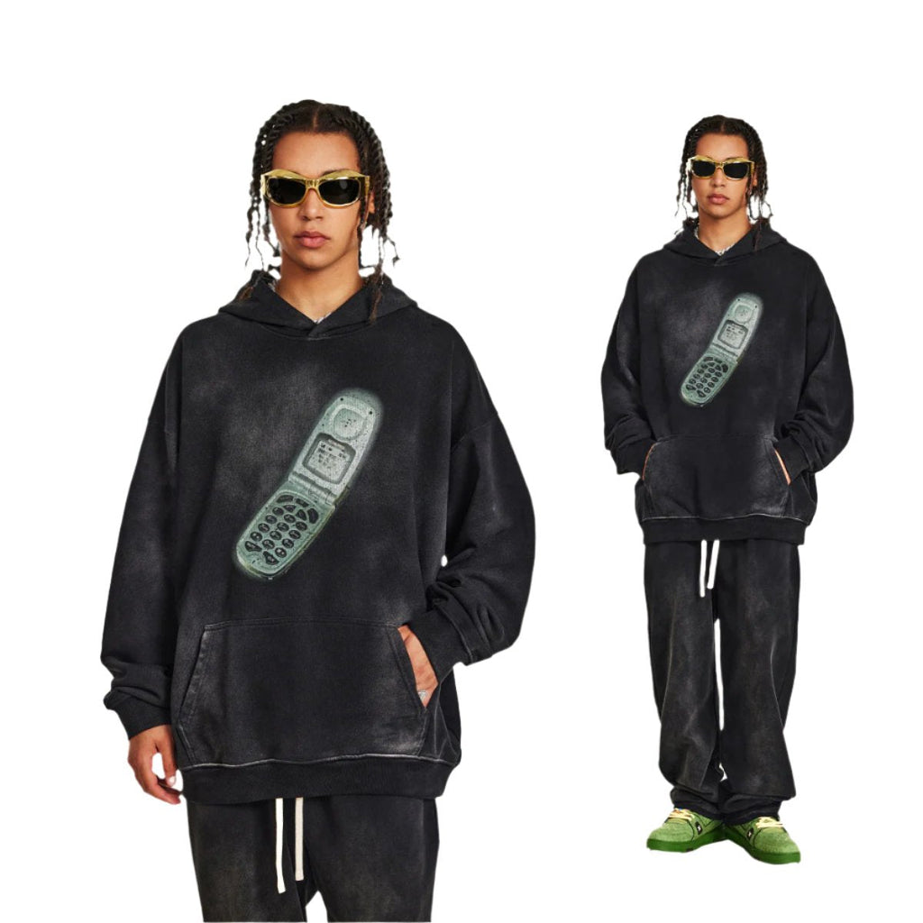 BE Flip Loose Trendy Futuristic Y2K Hoodie