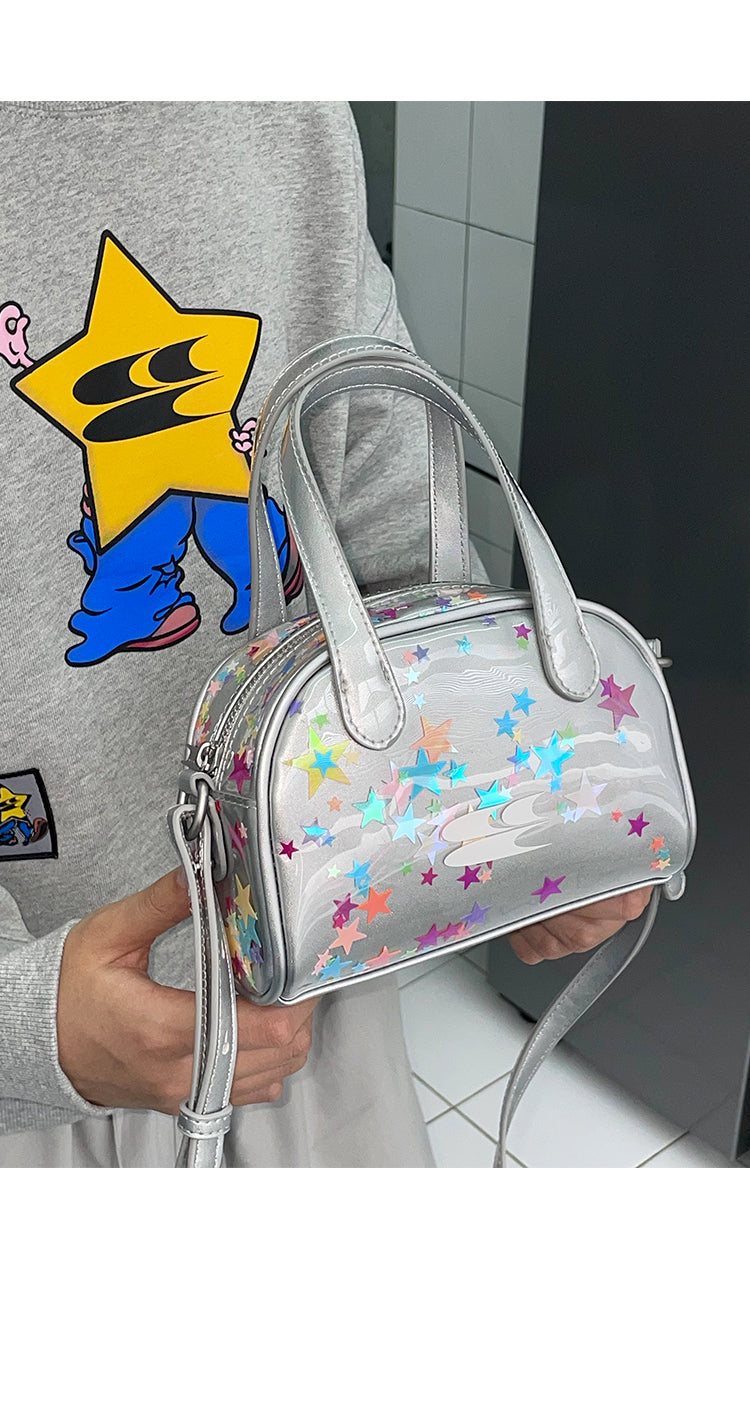 CryingCenter Y2K Star Shiny Boston Bag