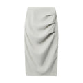Nariele Retro Ruffle Design Side Slit Midi Long Skirt