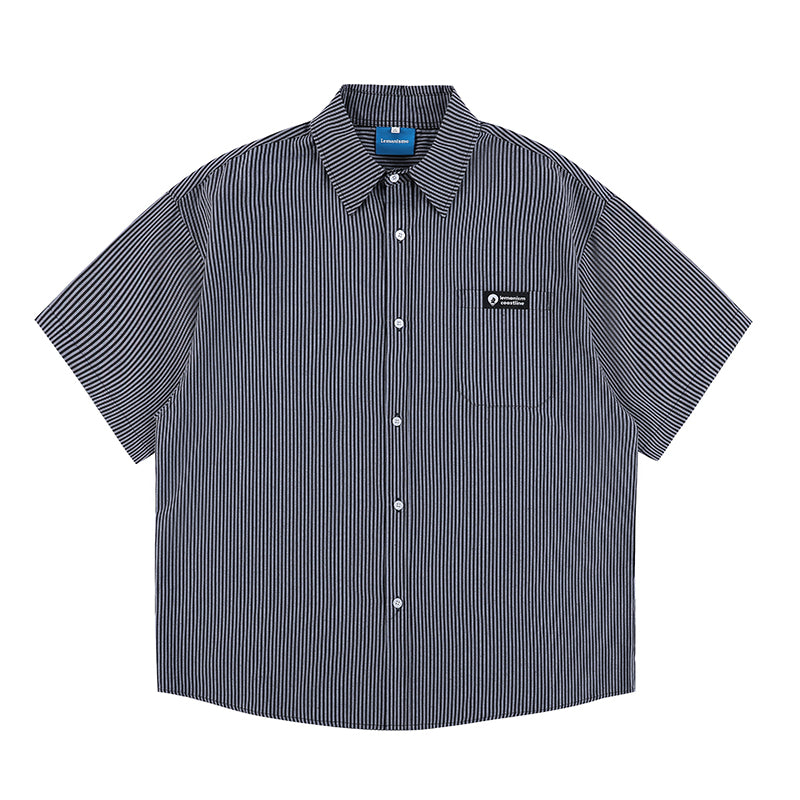 Lemanism Japanese Vertical Striped Shirt