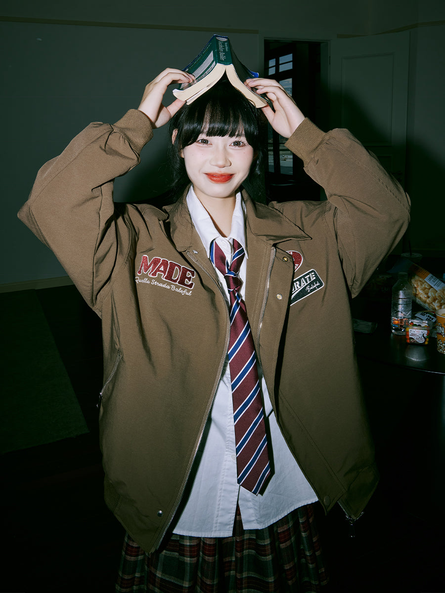 lemanism Embroidery College Jacket