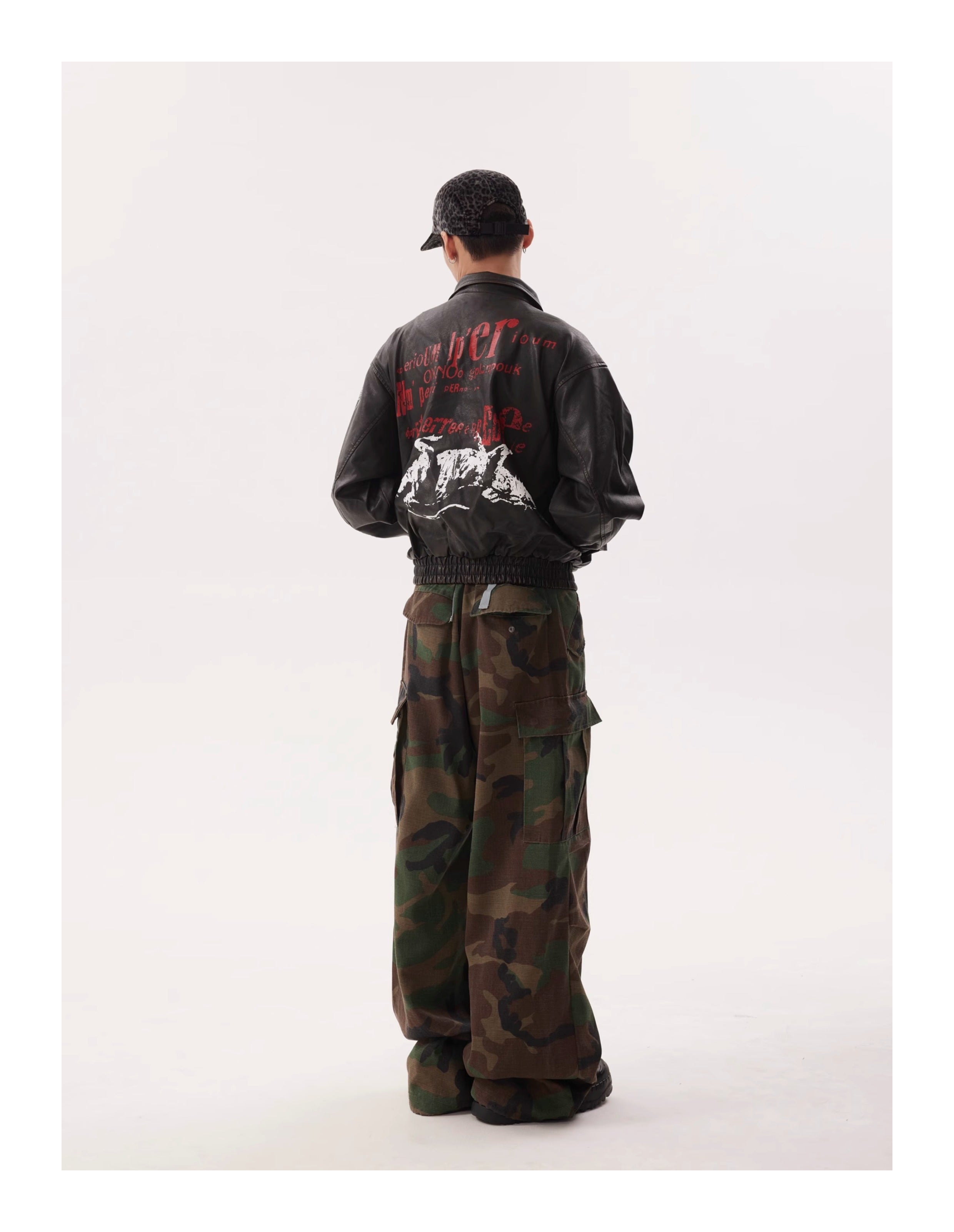 BTSG Drawstring Baggy Camouflage Cargo Pants