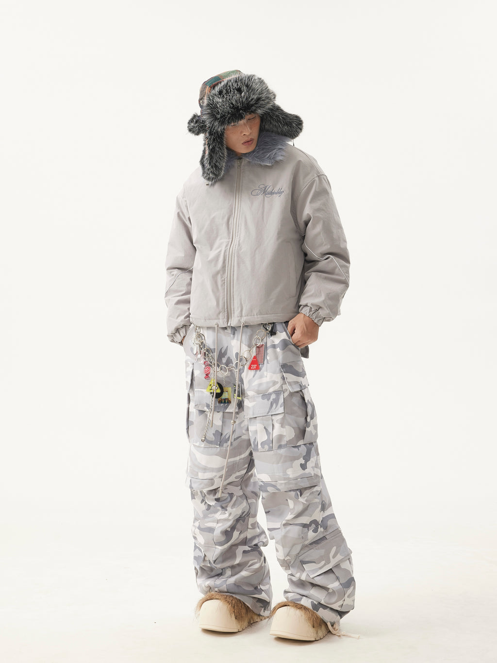 BTSG Fur Collar Cargo Jacket