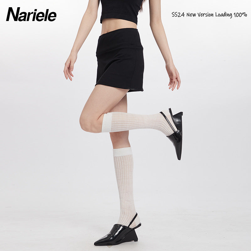 Nariele Side Slit High Waist Sports Style Skirt
