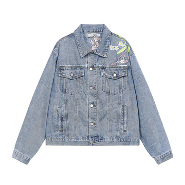 Harshandcruel Yoke floral-embroidered HACR denim jacket