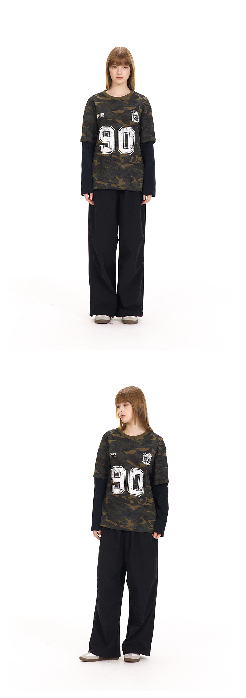 UNF American Vintage Camouflage Vintage Long Sleeve Tee