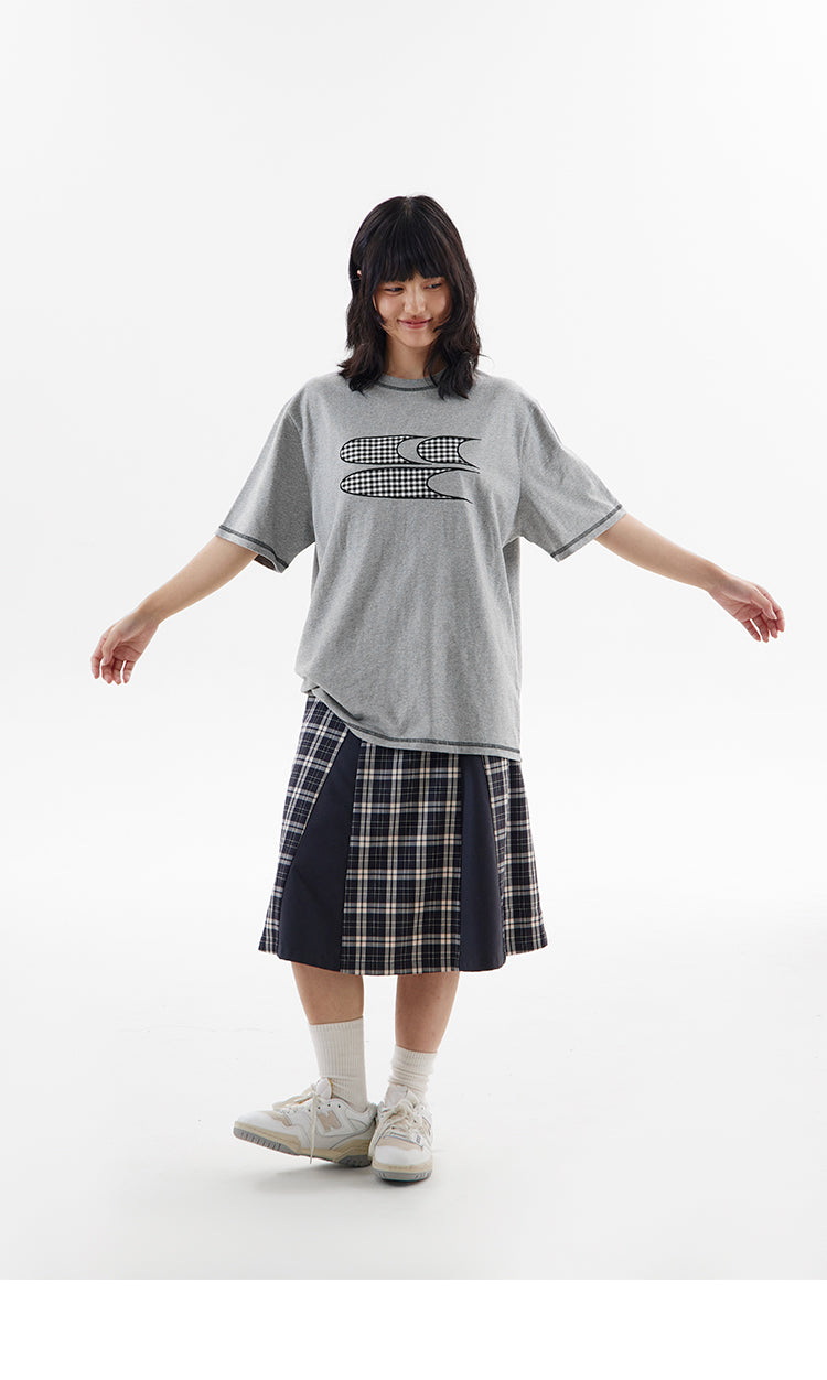 CryingCenter Plaid logo Tee