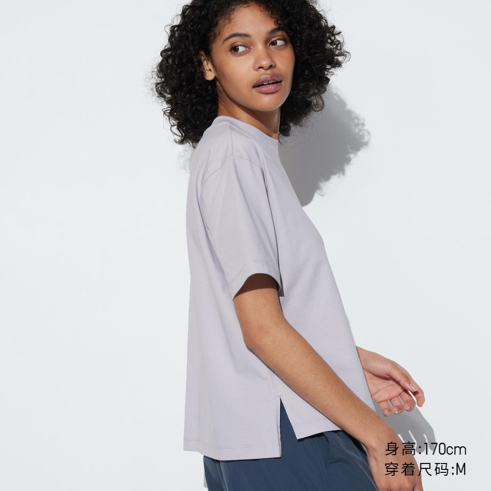 UNIQLO Women's AIRism Cotton-blend Colorful Short-sleeved Tee 474415