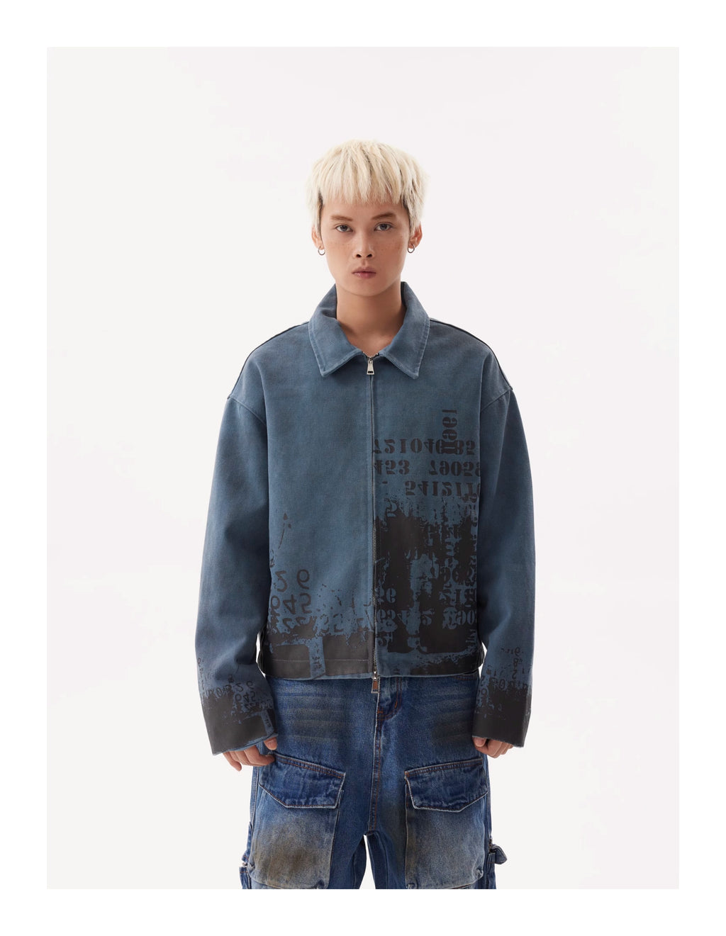BTSG Dirty Dye Distressed cropped jacket