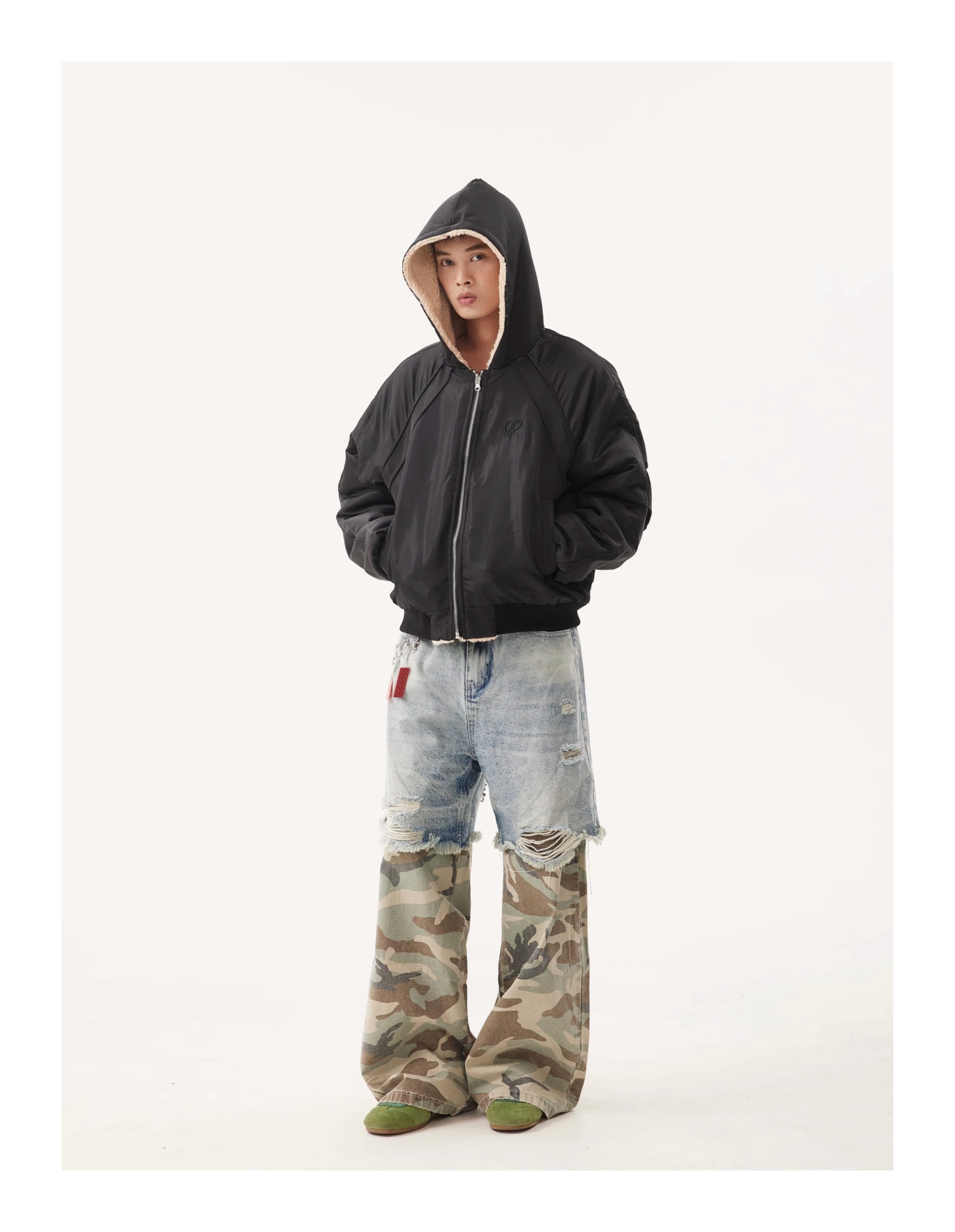 BTSG Reversible Lambswool Hooded Jacket