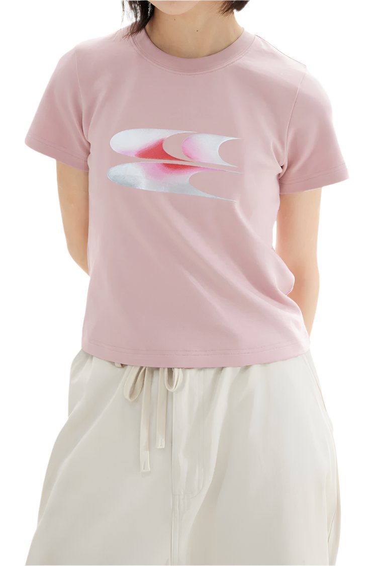 CryingCenter Pink & Silver Gradient Logo Women Tee