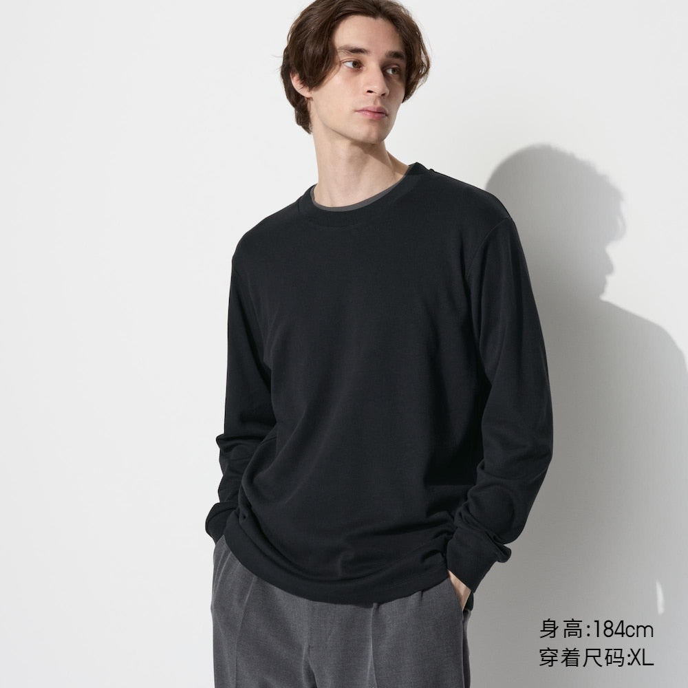 Uniqlo Couple Soft Crew Neck Long Sleeve Tee