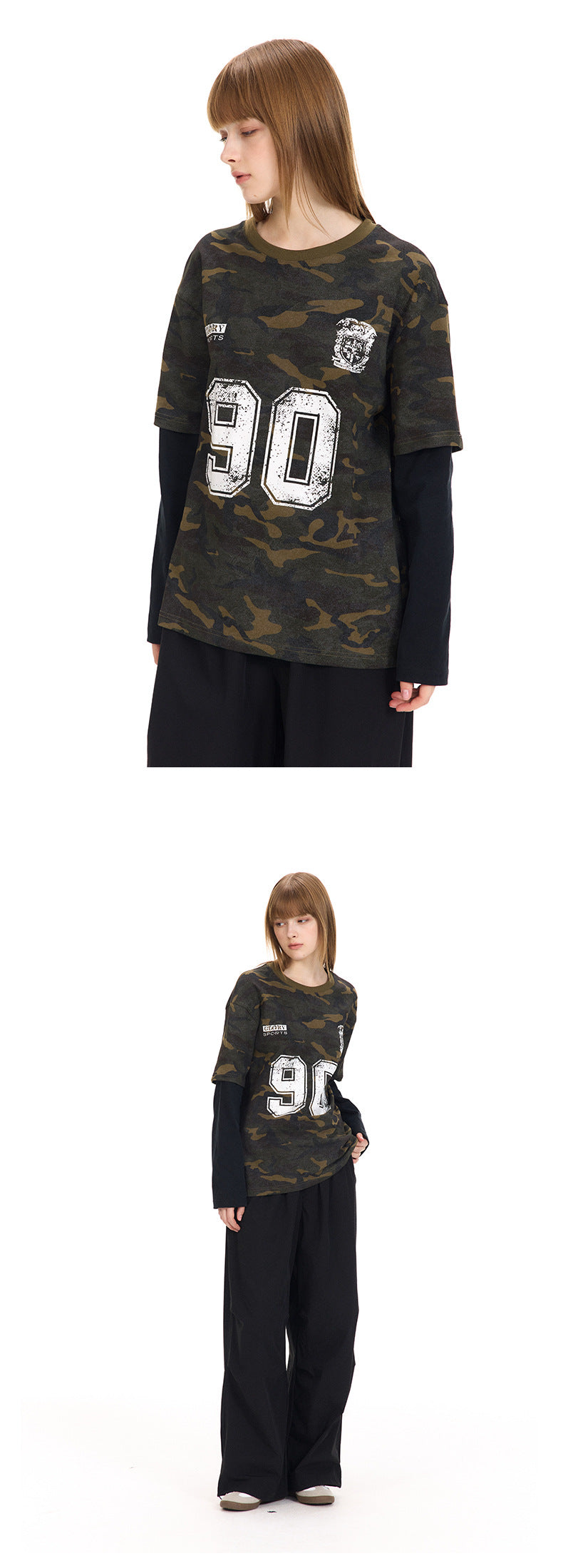 UNF American Vintage Camouflage Vintage Long Sleeve Tee