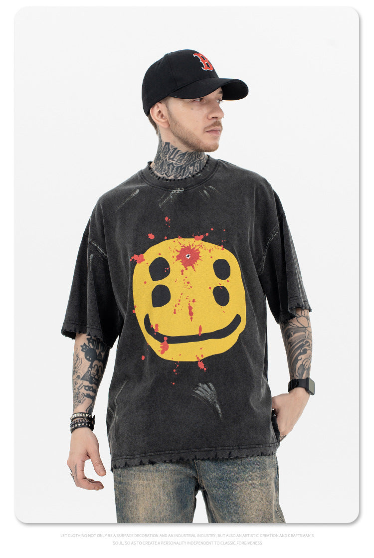 FORGIVNESS  Broken Smiley Vintage Wash Tee