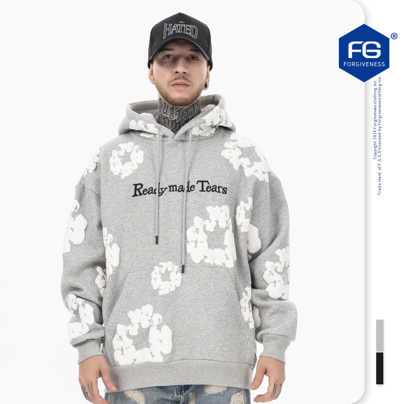 FORGIVNESS  Monogram Embroidery Casual Hoodie