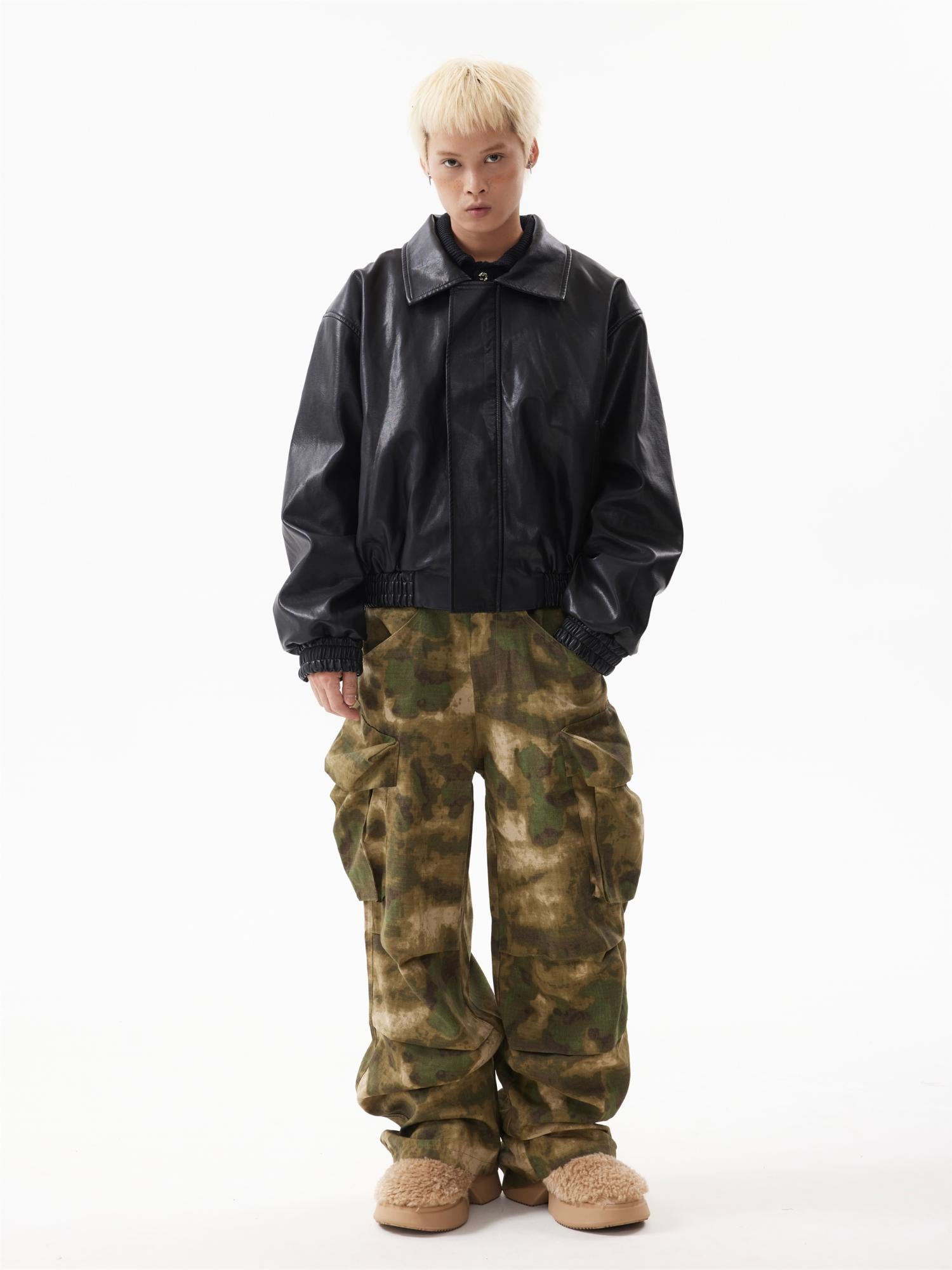 BTSG Lux Cropped Silhouette Leather Jacket