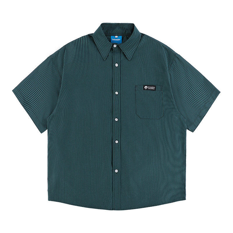 Lemanism Japanese Vertical Striped Shirt