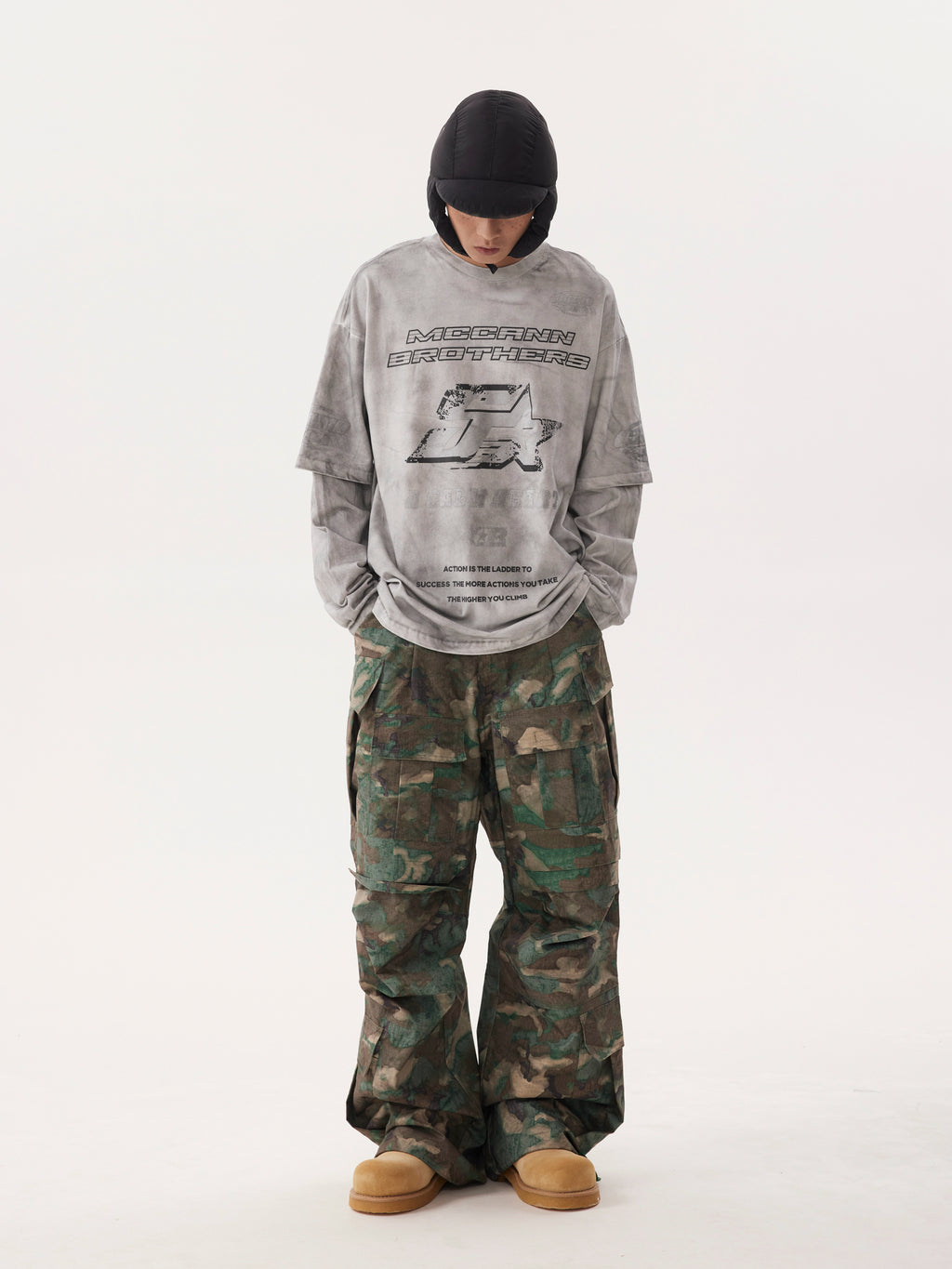 BTSG Dirty Stained Racing Fake Two Long Sleeve Tee