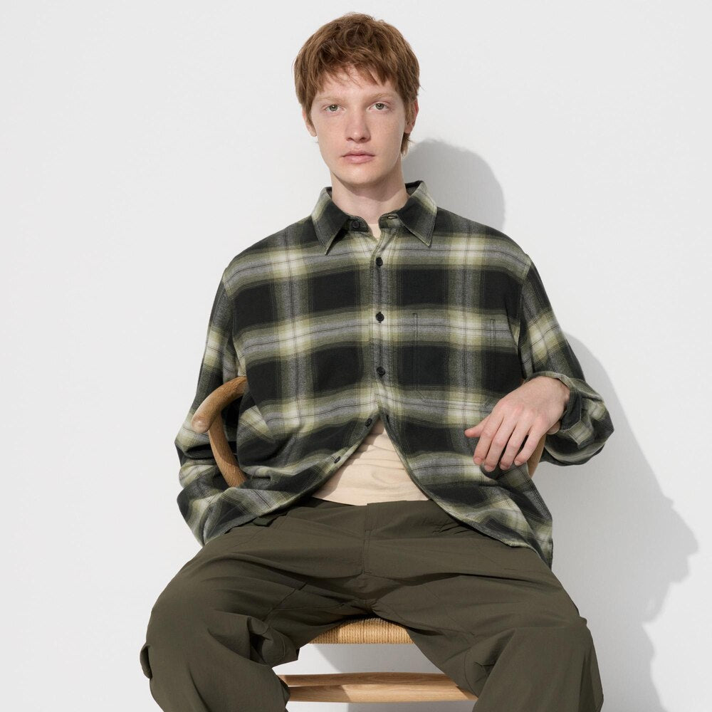 Uniqlo Flannel Plaid Shirts Long Sleeve Shirts