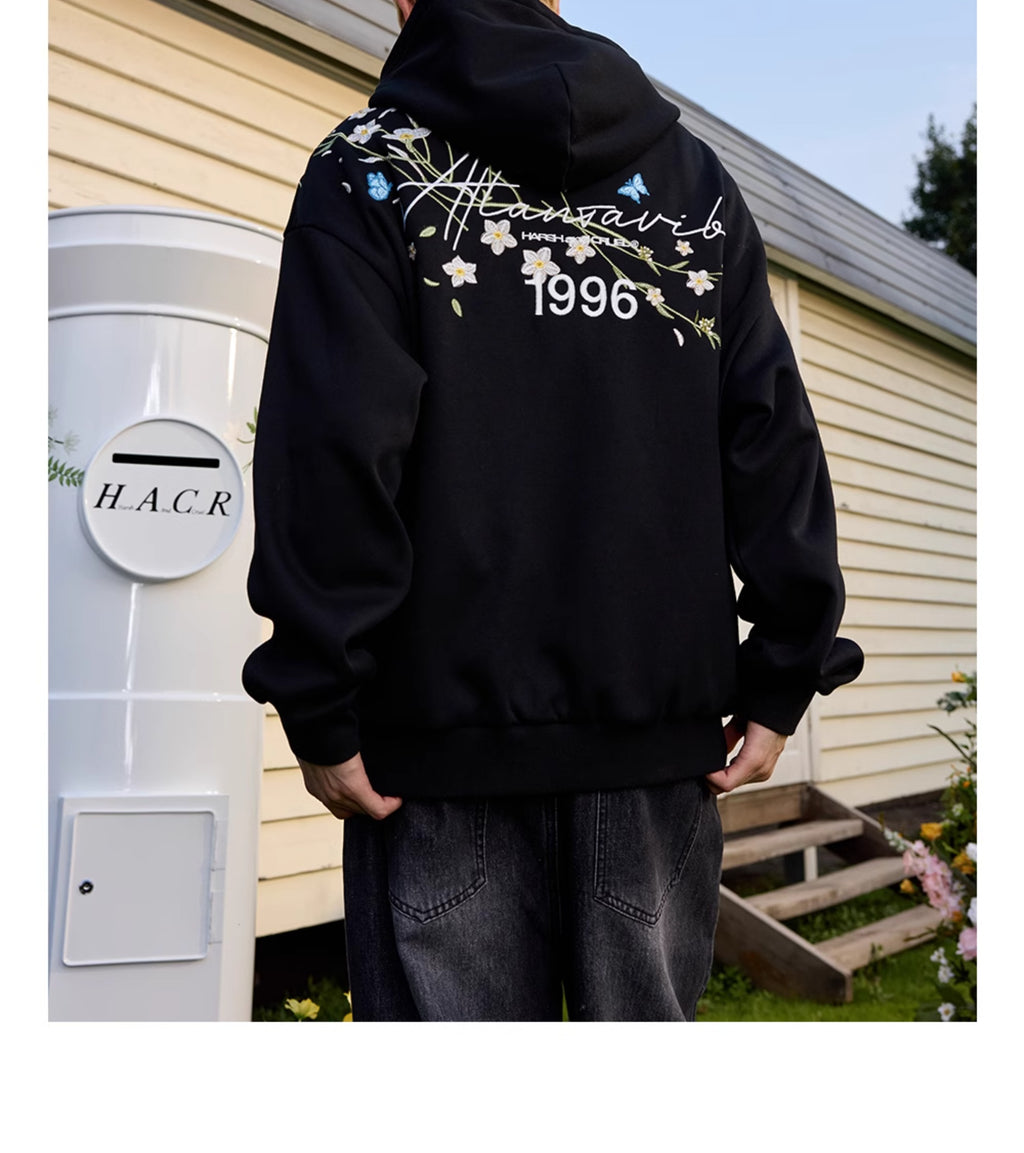 harshandcruel Floating Zero Floret Embroidered HACR Hoodie