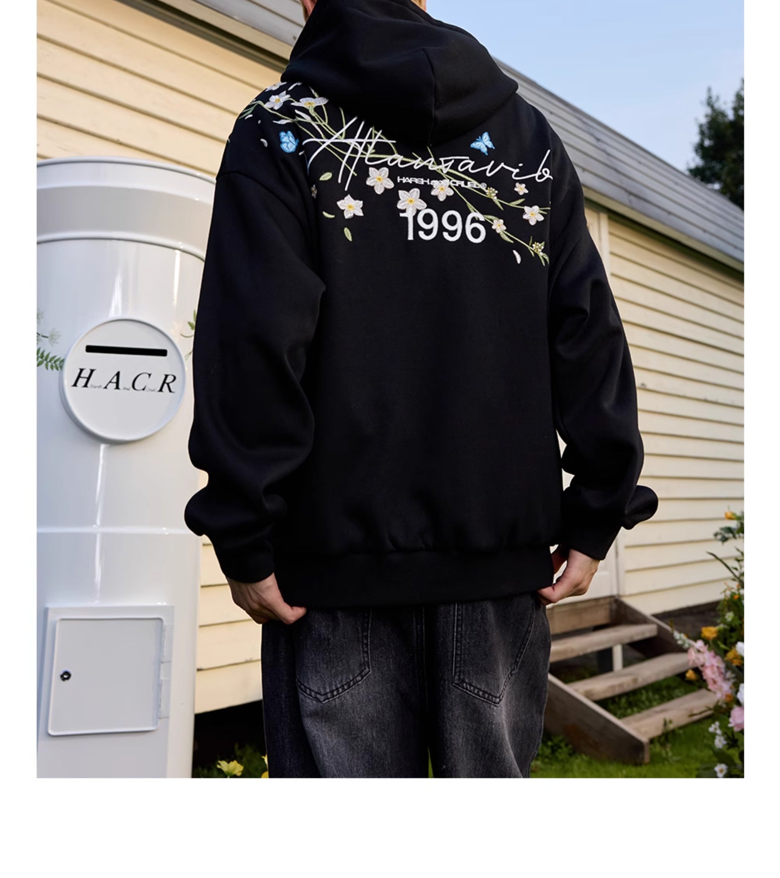 harshandcruel Floating Zero Floret Embroidered HACR Hoodie