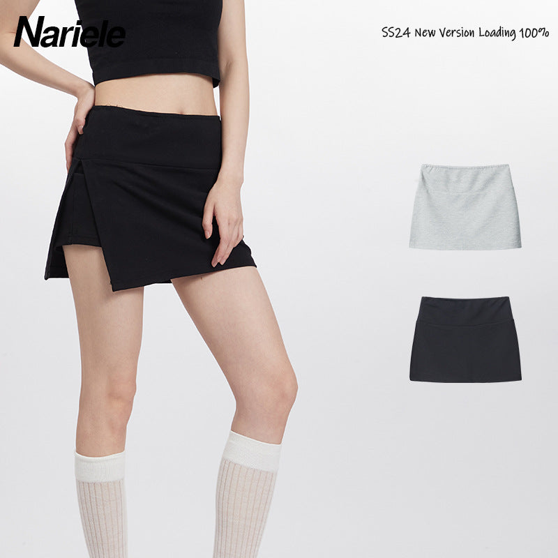 Nariele Side Slit High Waist Sports Style Skirt