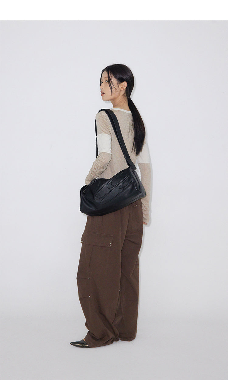 CryingCenter Black Leather Toast Bag