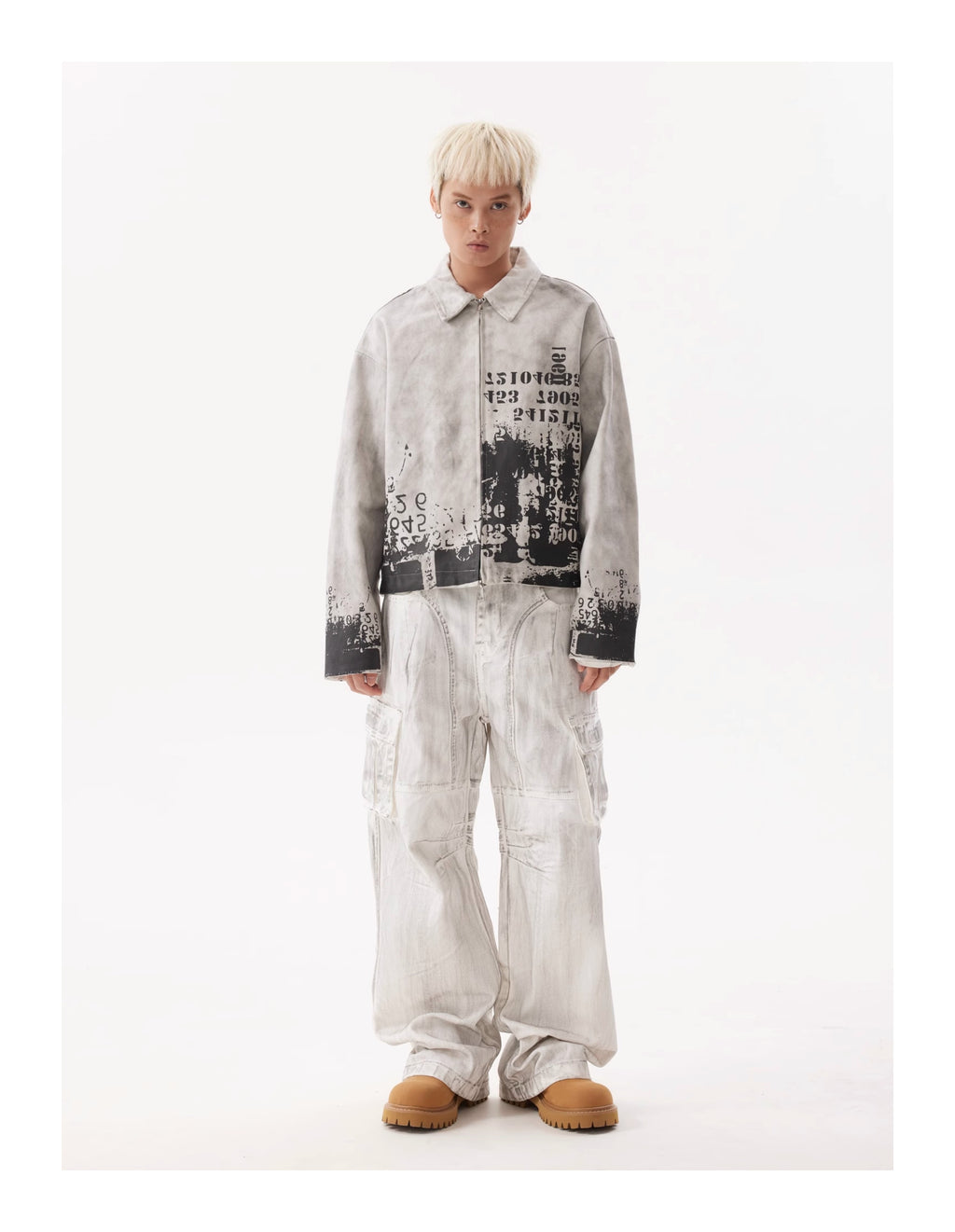 BTSG Dirty Dye Distressed cropped jacket