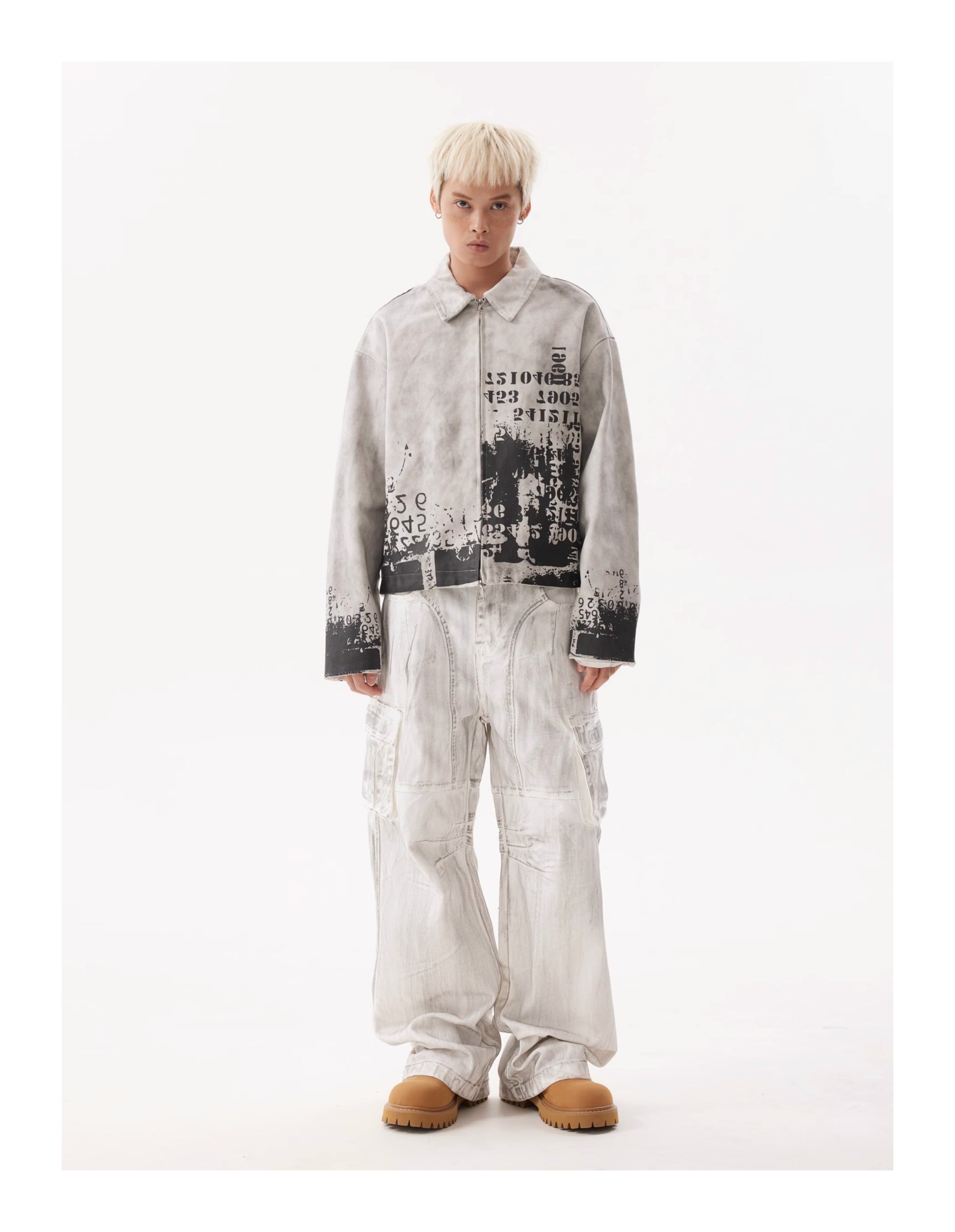 BTSG Dirty Dye Distressed cropped jacket