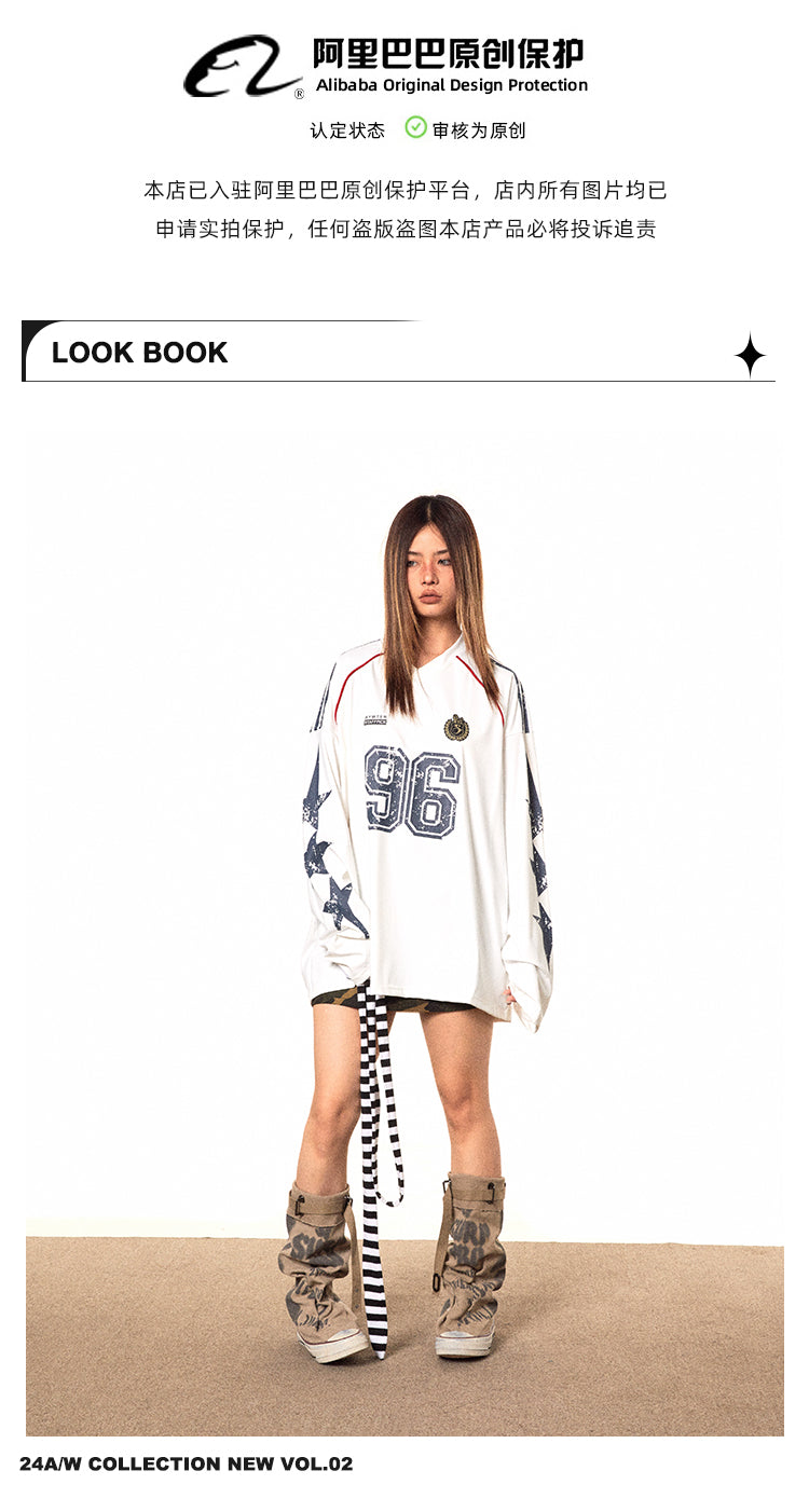 BLACKBB American V-Neck Long Sleeve Sweat Shirt