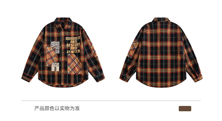 قميص BLACKBB Retro Elements بطبعة منقوشة وأكمام طويلة