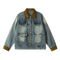 NERESUM denim jacket retro stitching design versatile student casual jackets