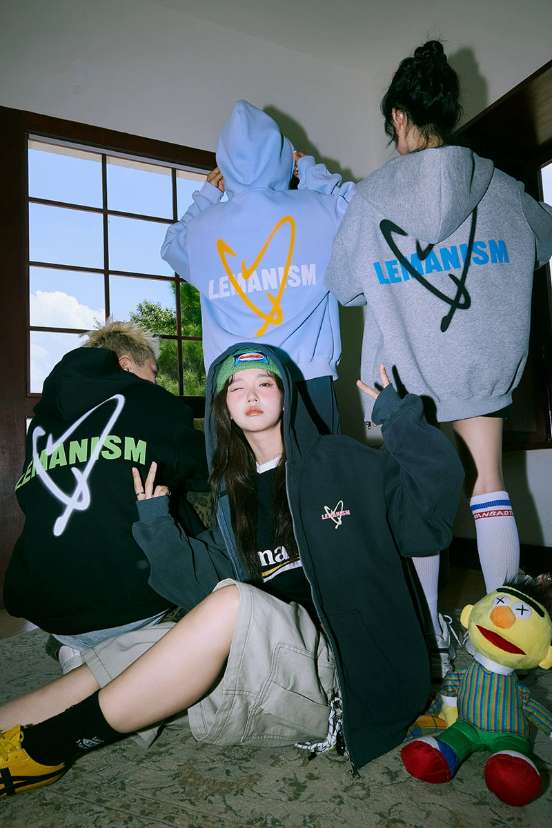 Lemanism Japanese H<3 Zipper Hoodie Jacket