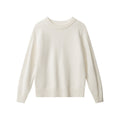 Nariele Solid Color Knitwear Crew Neck Pullover Sweater