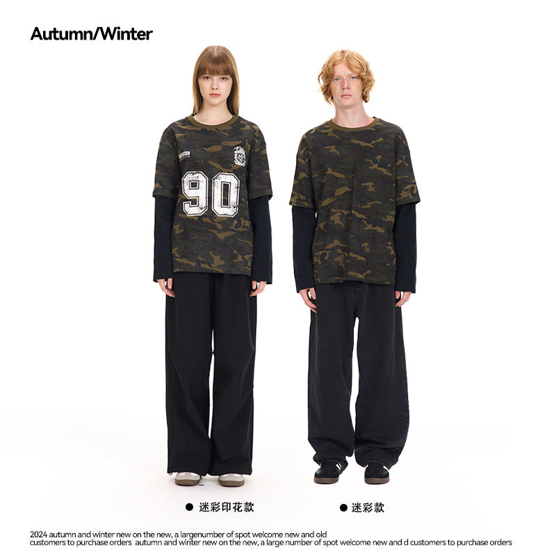 UNF American Vintage Camouflage Vintage Long Sleeve Tee