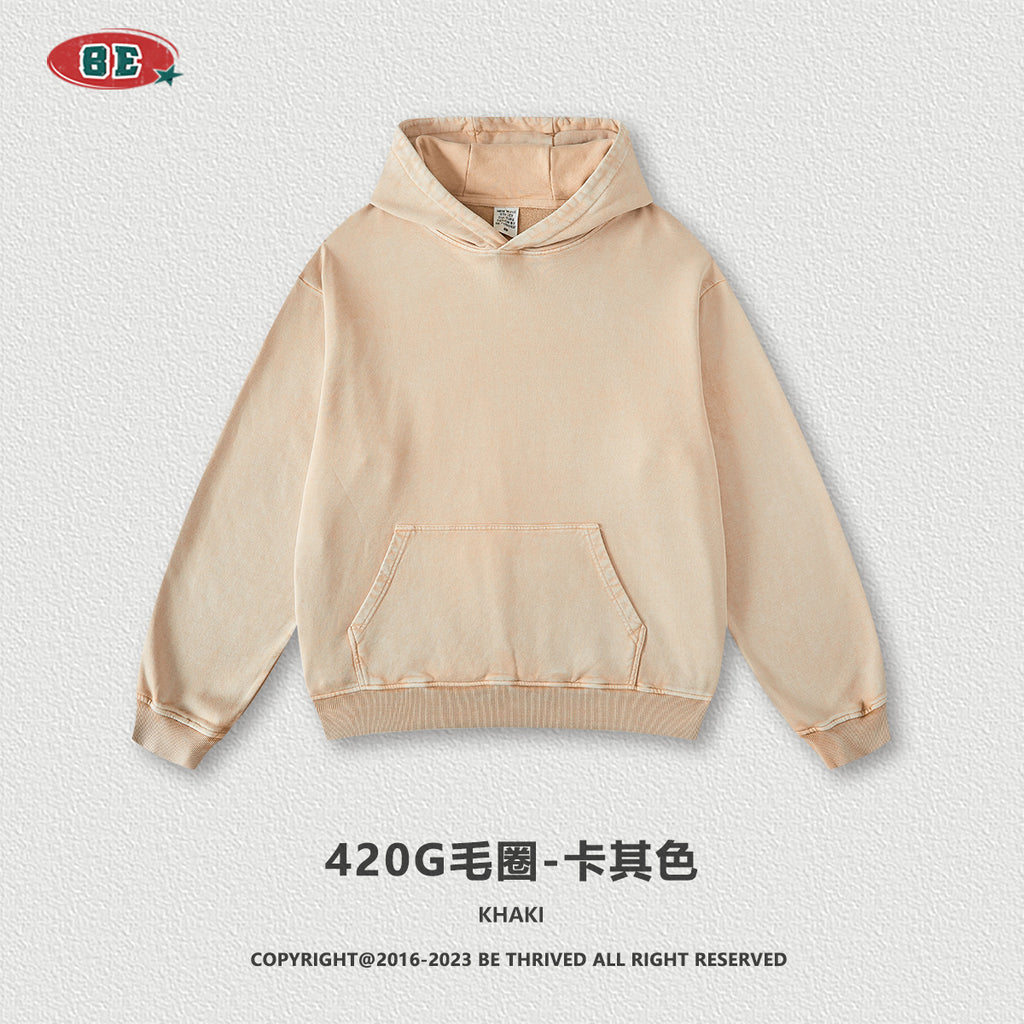 BE Washed 100% Cotton Loose Hoodie