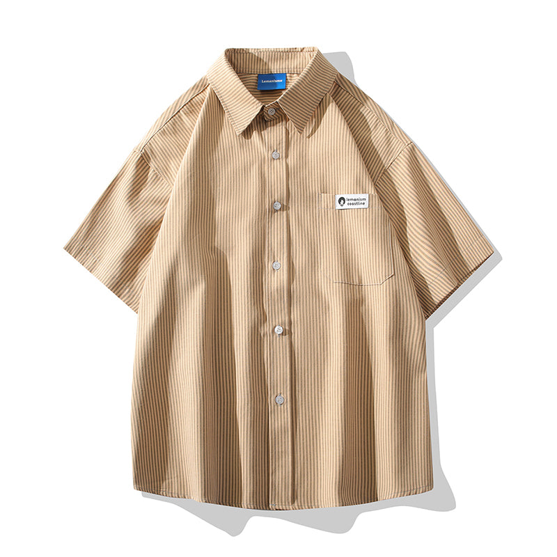 Lemanism Japanese Vertical Striped Shirt