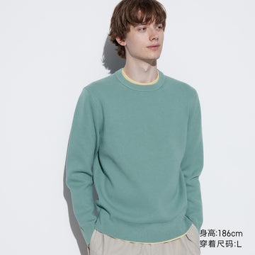 UNIQLO Ribbed Crewneck Knitwear Long-Sleeved Sweater