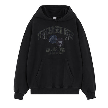 FORGIVNESS Distressed Logo Terry Hoodie