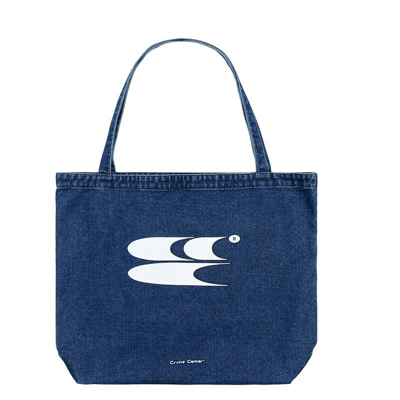 CryingCenter Large Capacity Commuting 3C LOGO Canvas Tote Bag