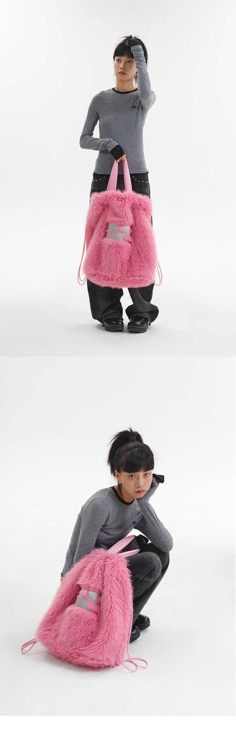 CryingCenter Special Big Logo Plush Shoulder Bag