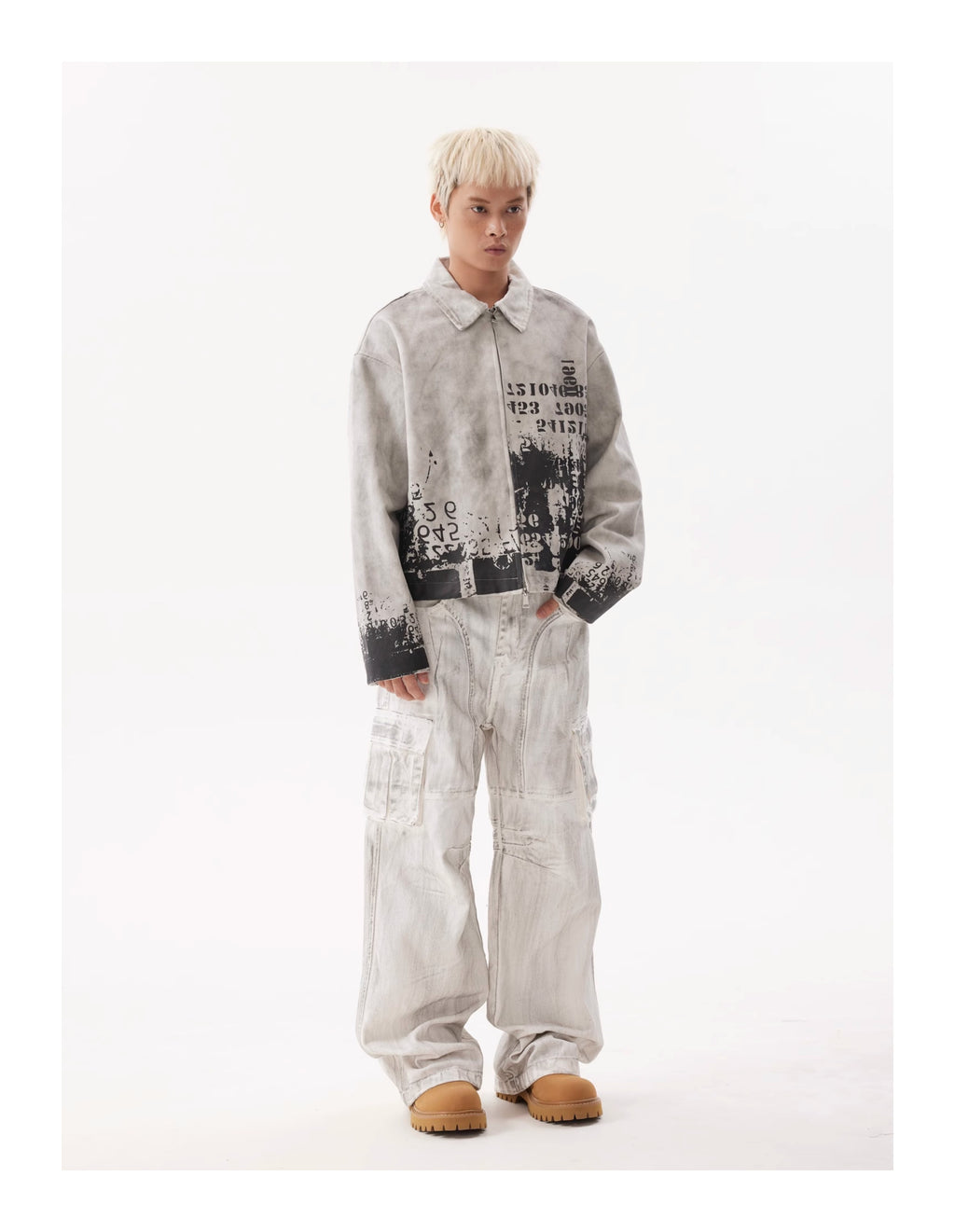 BTSG Dirty Dye Distressed cropped jacket