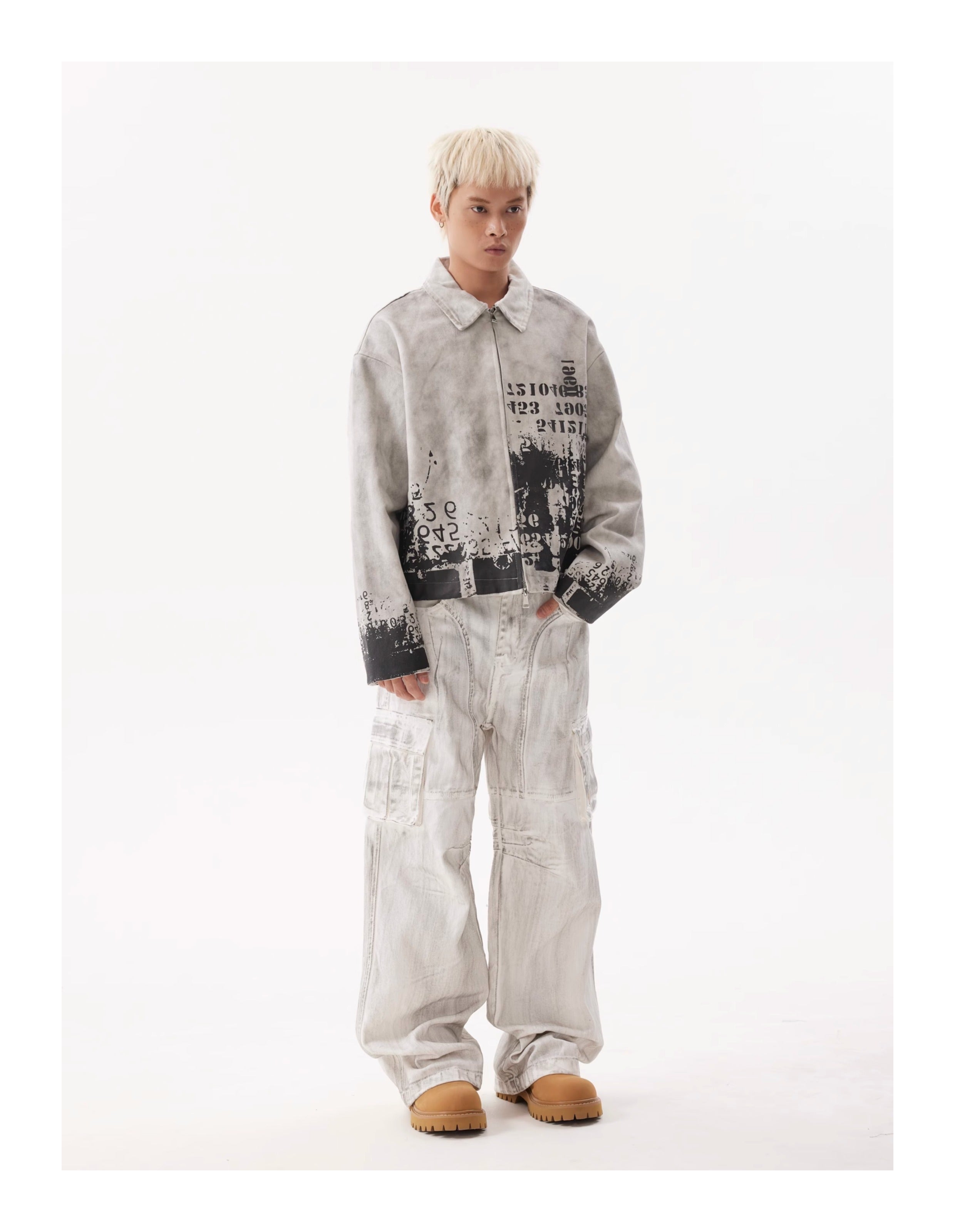 BTSG Dirty Dye Distressed cropped jacket